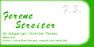 ferenc streiter business card